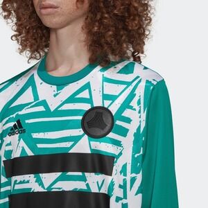 Adidas Tango Long Sleeve Soccer Jersey ADV Men Size M #10 Green 3 Stripes FM0835